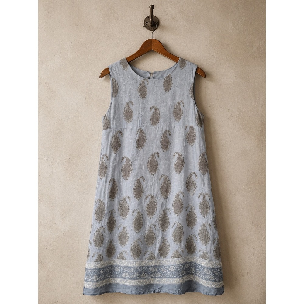 Helene Blake Vintage Paisley Sleeveless Shift Dress Medium